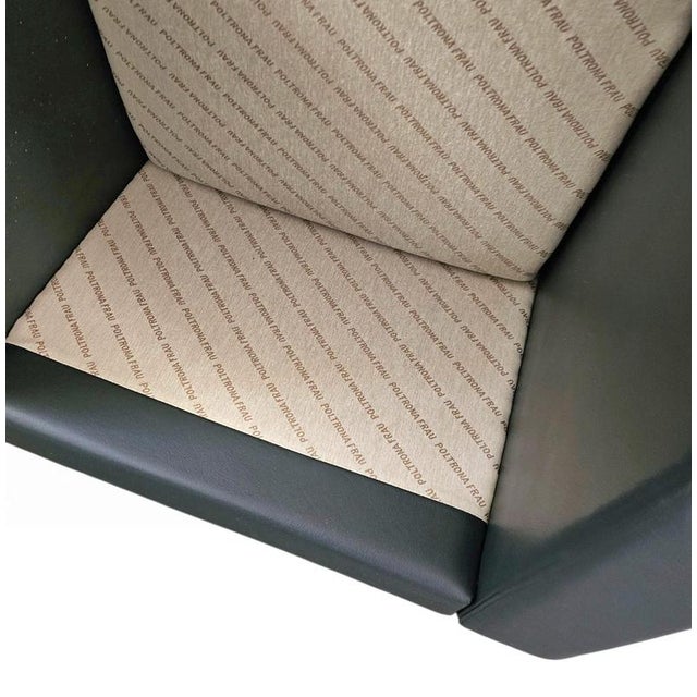 Moji Armchairs and 2-Seater Sofa in Black Leather by Shigeru Uchida for Poltrona Frau, Set of 5 For Sale - Image 18 of 18