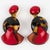 Art Deco Cilea Clip-on Earrings in Red and Tortoise Resin For Sale - Image 3 of 7