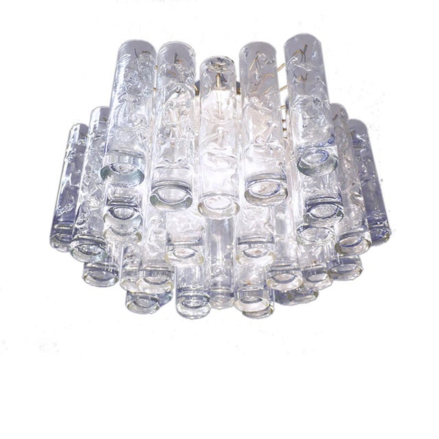 German Lava Flush Mount in Murano Glass Tubes and Brass from Doria Leuchten, 1960 For Sale - Image 12 of 12