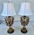 Pair of Italian Mid-Century Gilt Tole Rose & Leaf Table Lamps – Hollywood Regency For Sale - Image 4 of 12