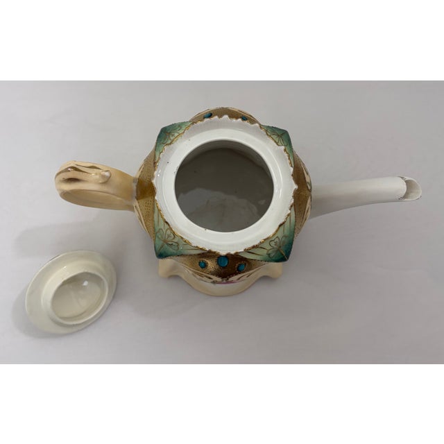 Antique r.s. Prussia Porcelain Tea Set – Roses, Turquoise Jewels & Heavy Gilt For Sale - Image 12 of 17