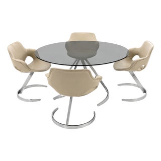Dining Table and Chairs by Boris Tabacoff, 1960, Set of 5 For Sale