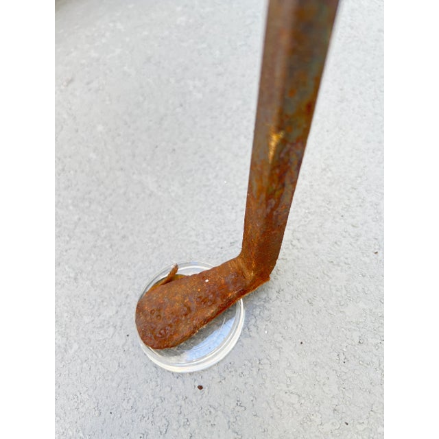 Black Early 20th Century Hand-Forged Wrought Iron Tall Garden Plant Stand/Jardinières For Sale - Image 8 of 10