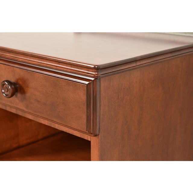 Stickley Brothers Antique Regency Solid Birch Faux Bamboo Nightstand, Newly Refinished For Sale - Image 11 of 18