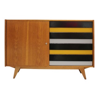 Oak Sideboard with Lacquered Drawers, Former Czechoslovakia, 1960s For Sale