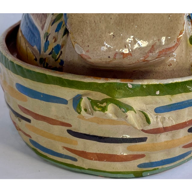 1940s Handmade Mexican Chicken in a Basket Lidded Casserole - For Sale - Image 9 of 11