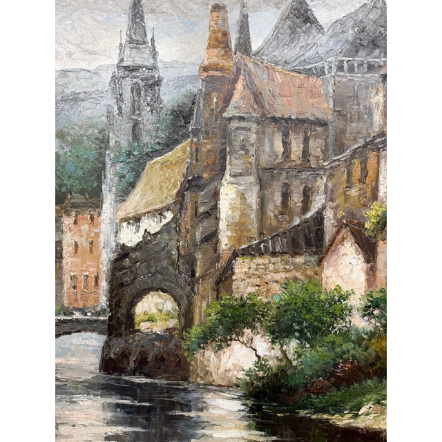 20th Century C. Giliano Parisian River Cityscape Framed Oil Painting For Sale In Baton Rouge - Image 6 of 12