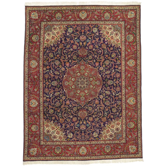 Mid 20th Century Vintage Persian Tabriz Rug, 09'08 X 1211. For Sale - Image 11 of 11