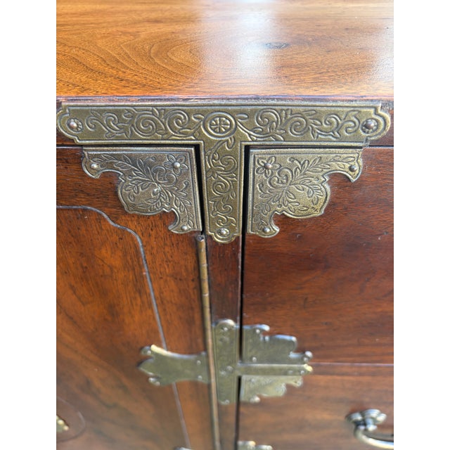 Vintage 80” MCM Henredon Pan Asian Brass Mounted Credenza Dresser For Sale - Image 11 of 11