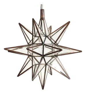 Vintage Clear Moravian Star Pendant Light Large