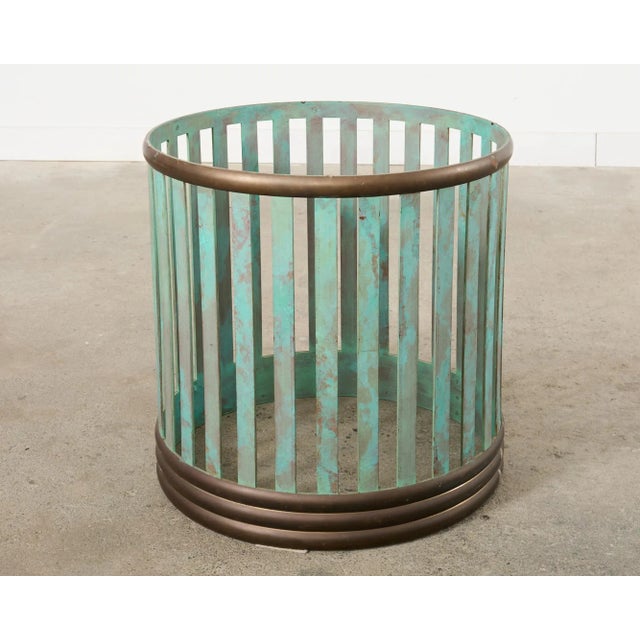Patinated Bronze Garden Dining Center Table With Verdigris For Sale - Image 11 of 12