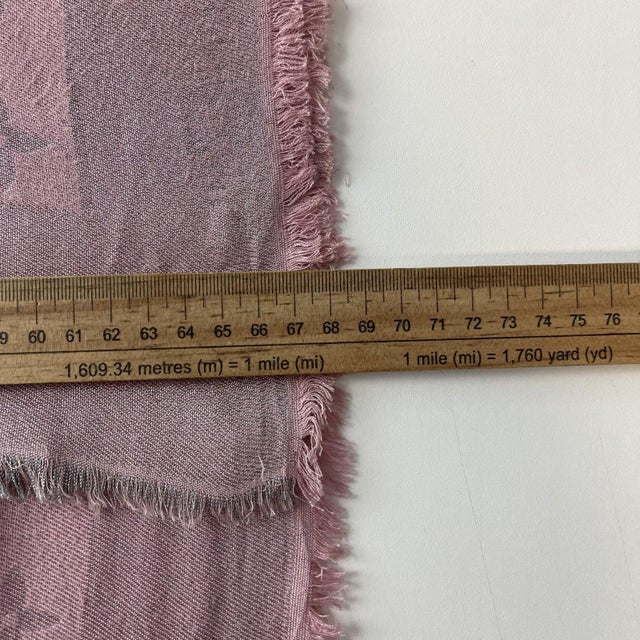 Early 21st Century Louis Vuitton Pink Monogram Silk Wool Scarf For Sale - Image 5 of 9