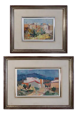 Spanish Artist, Impressionist Colourist Landscapes, Oil Paintings, Set of 2