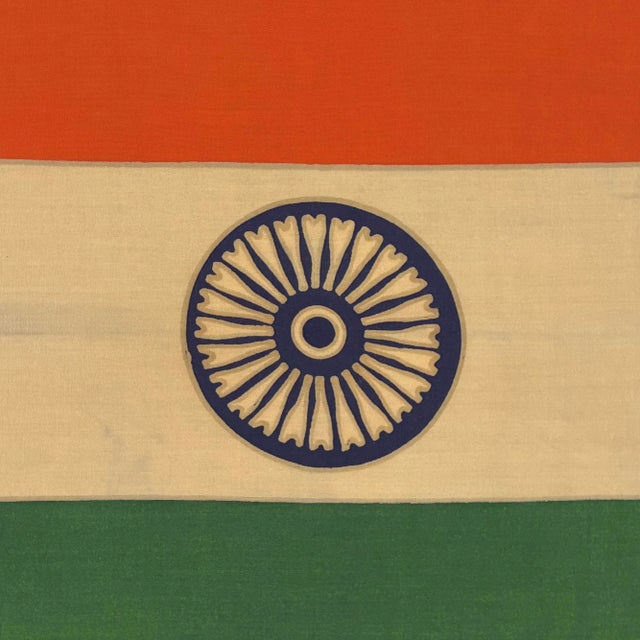 Late 20th Century Small Vintage Wool Flag of India For Sale - Image 5 of 7