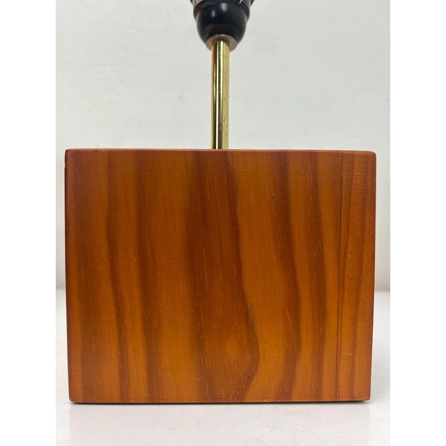 Mid-Century Teak Block Table Lamp Tarogo, Japan, 1980s For Sale - Image 11 of 16