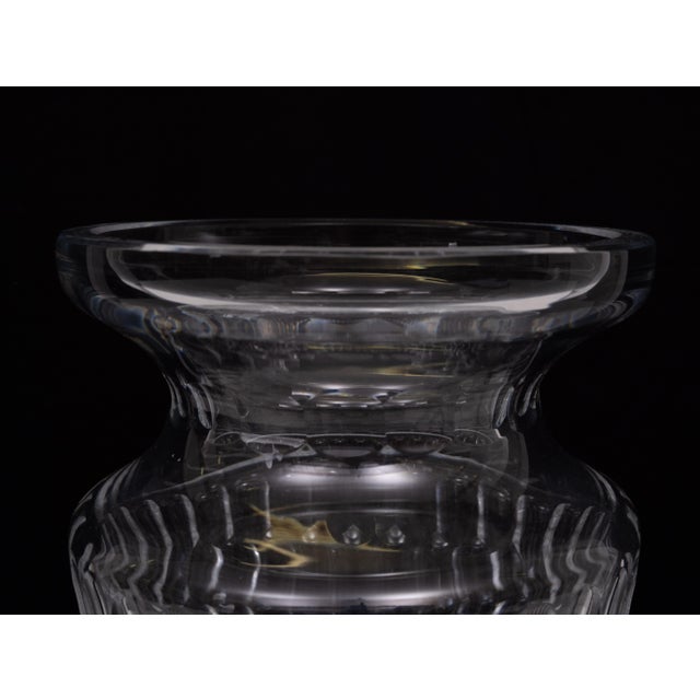 Large Vintage Belgian Cut Crystal Glass Vase, 1960s For Sale - Image 3 of 7