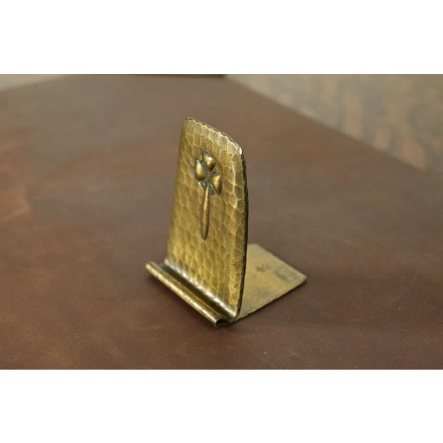 Roycroft Roycroft Arts & Crafts Hammered Brass Over Copper Bookend, Circa 1920s For Sale - Image 4 of 13