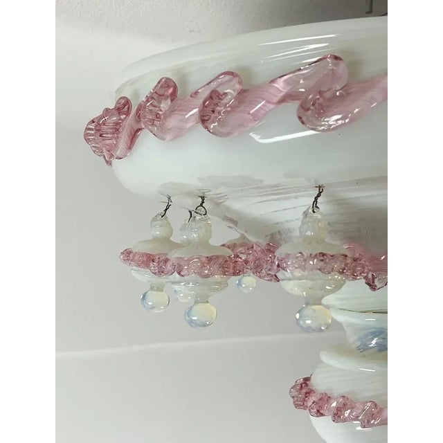 Metal Murano Glass Ceiling Light, Italy, 1970s For Sale - Image 7 of 11