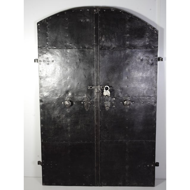 Antique Iron Clad Double Doors, 1800s For Sale - Image 13 of 18