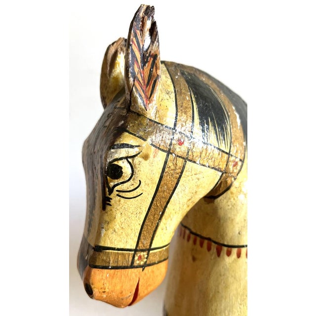 Hand-Painted Wooden Horse For Sale - Image 6 of 16