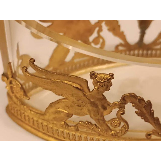 19th C French Empire Clear Crystal Ormolu Jardiniere Cachepot - 1 Pc For Sale - Image 10 of 18