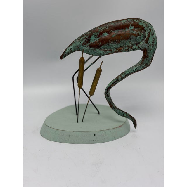 Mid-Century Modern Vintage Metal Bird Sculpture For Sale - Image 3 of 9