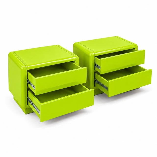 Mid-Century Modern Mid Century Post Modern Set of Nightstands For Sale - Image 3 of 5