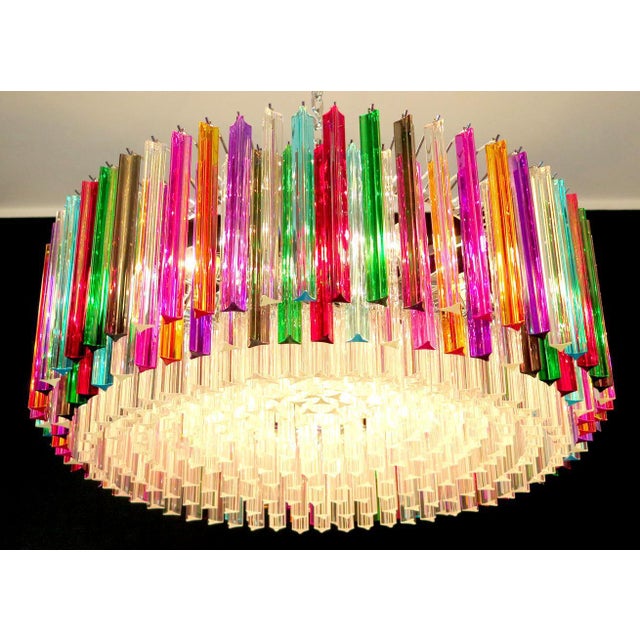 Italian Triedri Murano Glass Chandelier, 1995 For Sale - Image 4 of 18