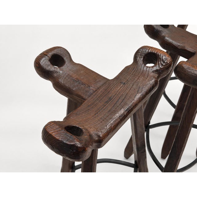 Vintage Brutalist Marbella Stools attributed to Sergio Rodrigues, 1970s, Set of 3 For Sale - Image 12 of 14