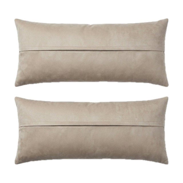 Brown Striped Kilim Lumbar Pillow Cover 15'' X 45'' - Set of Two For Sale - Image 4 of 4