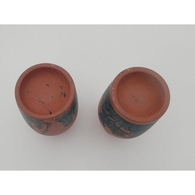 Two Antique English Prattware Transferware Meat Paste Pottery Jars C. 1860 For Sale - Image 4 of 7