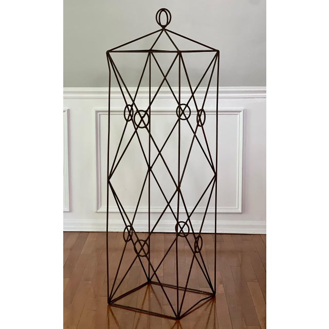 20th Century Wrought Iron Square Garden Obelisks - Set of 2 For Sale - Image 4 of 12