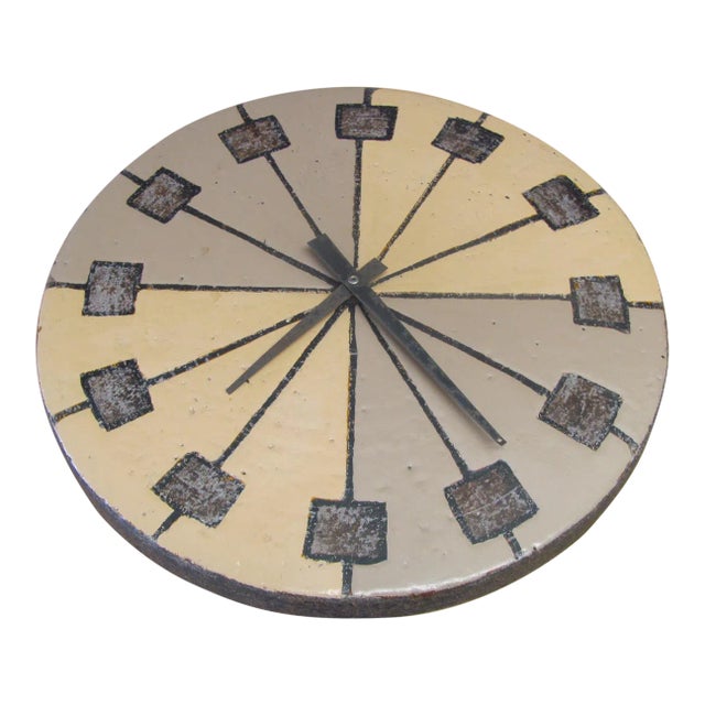 1960s Howard Miller Ceramic Clock Design by George Nelson and Aldo Londi for Bitossi Italy For Sale