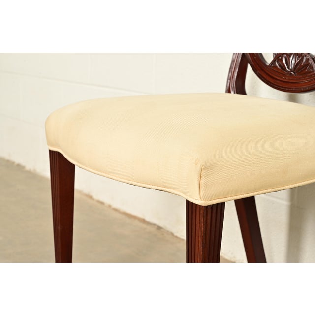 Wood Baker Furniture Historic Charleston Federal Mahogany Shield Back Side Chair or Dining Chair For Sale - Image 7 of 13
