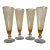Mid-Century Italian Handblown Amber Ombre Pilsner Glass With Gold Gilt Rim & Nugget in Base - Set of 4 - 1960s For Sale