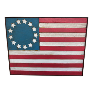 Vintage Americana Wooden Ameican Flag Betsy Ross Wall Art