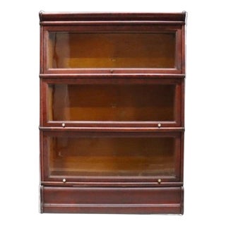 Macey Arts & Crafts Mahogany 3 Stack Barrister Bookcase C1920 For Sale