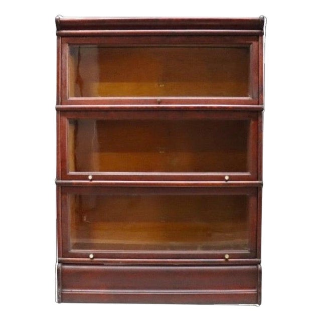 Macey Arts & Crafts Mahogany 3 Stack Barrister Bookcase C1920 For Sale