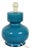 Italian Round Blue Ceramic Table Lamp, 1970s For Sale