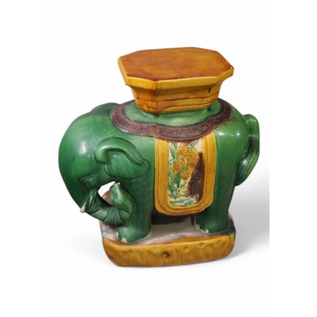 Mid-Century Modern Pair Elephant Form Garden Stools For Sale - Image 3 of 8