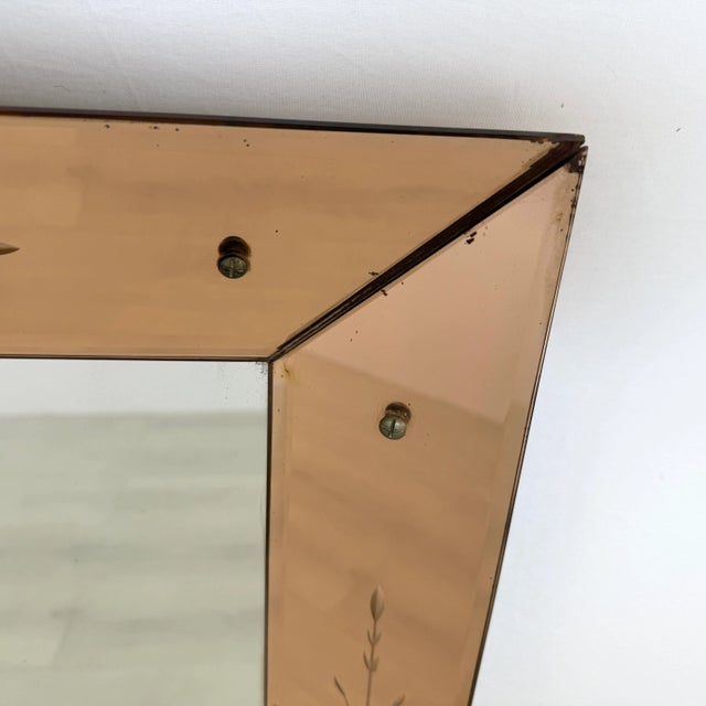 Pink French Art Deco Pink Mirror, 1930s For Sale - Image 8 of 11