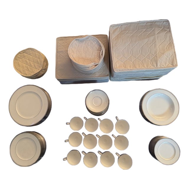 72 Piece Fine China-Waterford Kilbarry Platinum (Place Setting for 12) For Sale