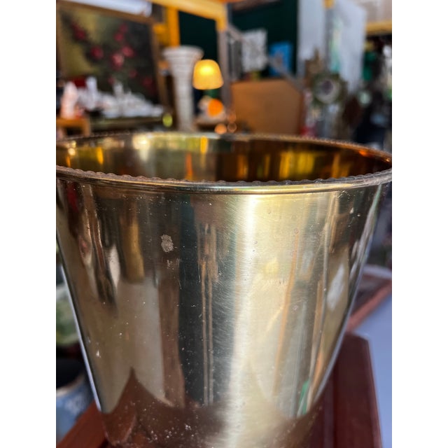1970s Brass Vintage Minimalist Wastebasket For Sale - Image 4 of 6