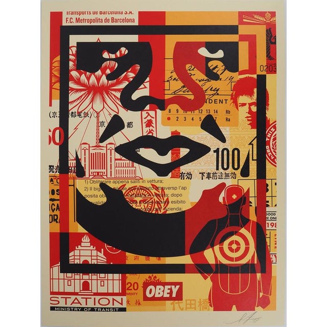 Shepard Fairey, Face Collage III, Screenprint For Sale - Image 8 of 8