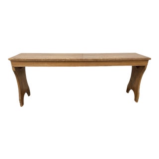 Early 20th Century Vintage Country Farmhouse Wooden Bench For Sale