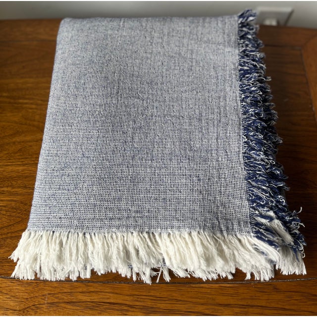 Kassatex Cotton & Wool Throw Blanket-Kassatex For Sale - Image 4 of 9