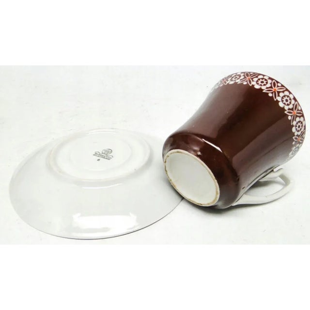 Folk Cups and Saucers from Wałbrzych Factory, Poland, 1970s, Set of 8 For Sale - Image 3 of 6