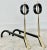 Mid-Century Modern Pair of Modernist Bronze and Wrought Iron Andirons, Italian, Circa 1950 For Sale - Image 3 of 11