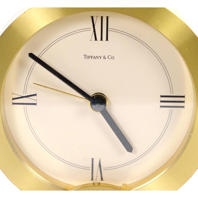 Tiffany and Co. Tiffany & Co. Gilt Bronze and Marble Desk Clock, Circa 1960 For Sale - Image 4 of 9