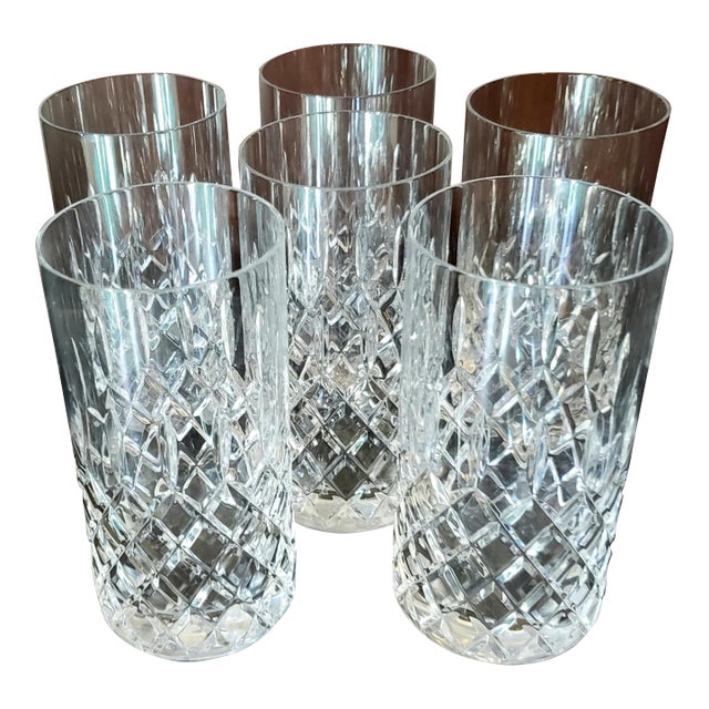 Vintage Mikasa Highball Crystal Cocktail Glasses - Set of 6 For Sale